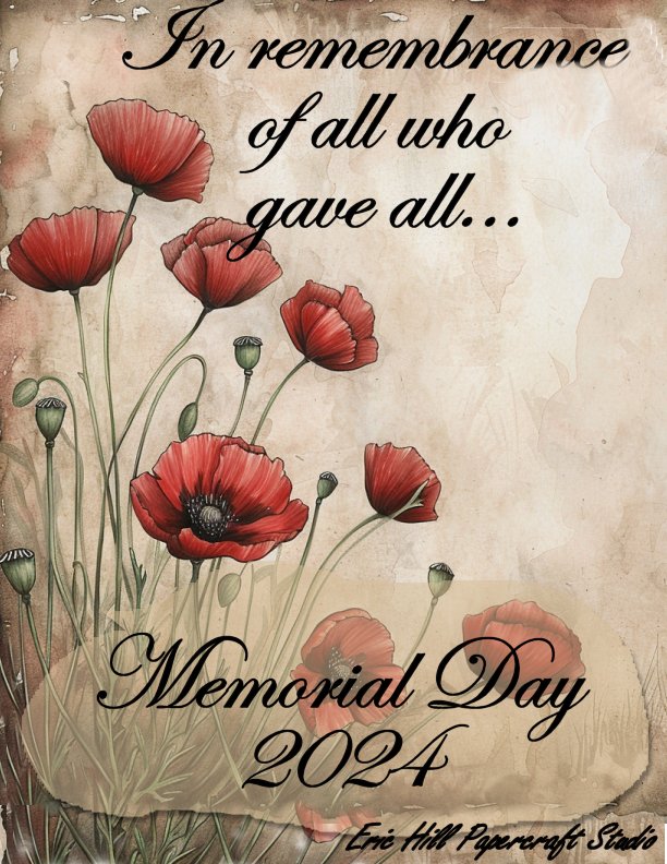 Free Memorial Day Stationery Download - Poppy Stationery Paperintables (TM)