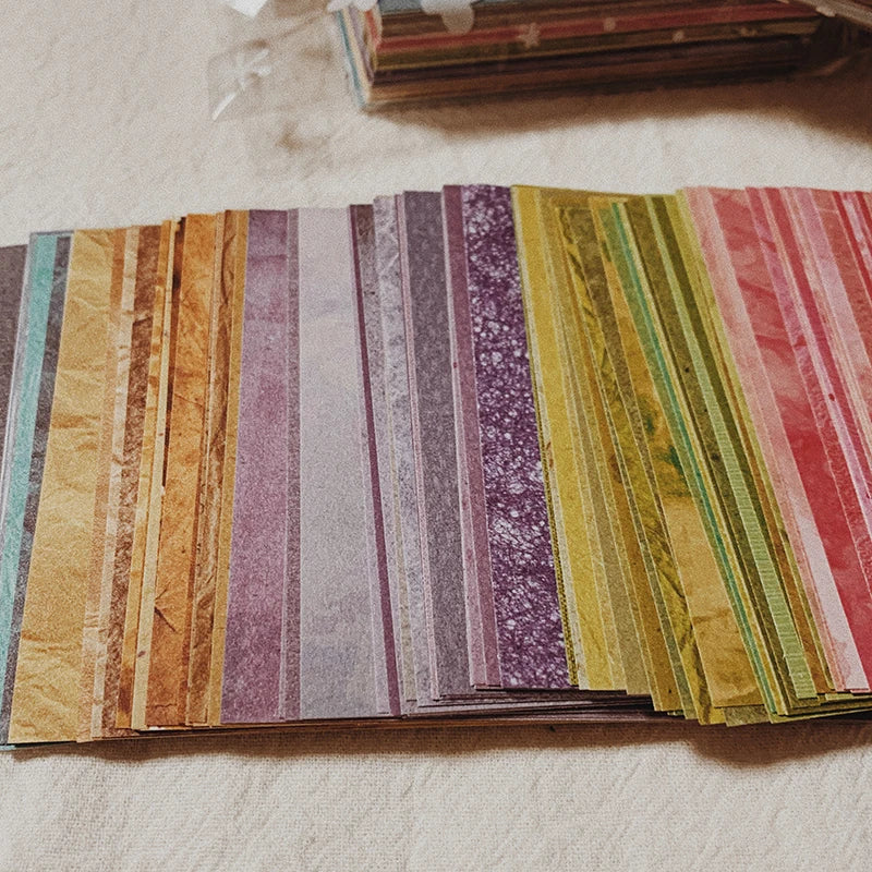 Retro, Vintage Beauty and Style 150 Pcs Rainbow Craft Paper Pack for Junk Journals