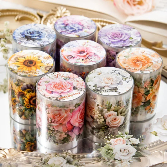 Flower Garden Washi Tape Set for Junk Journals
