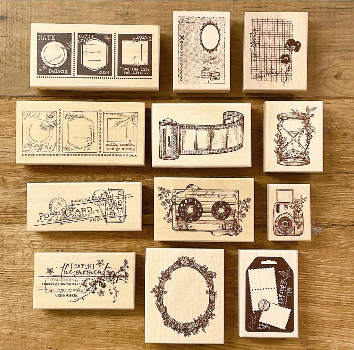 JP Vintage Wooden Rubber Stamp