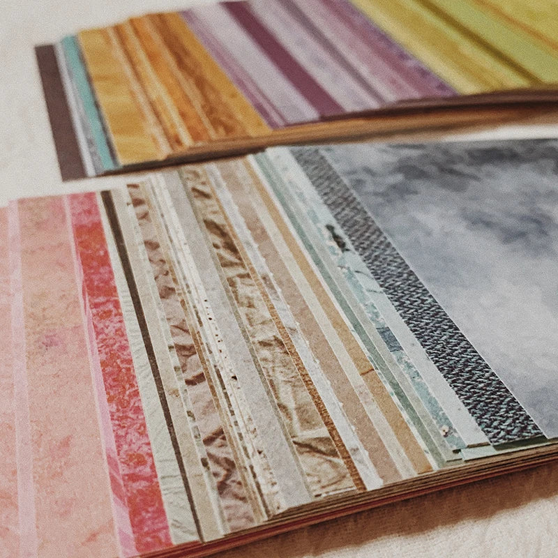 Retro, Vintage Beauty and Style 150 Pcs Rainbow Craft Paper Pack for Junk Journals