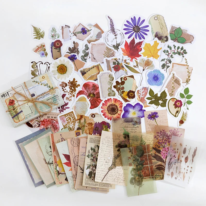 Vintage Stationery Sticker Set - Retro Memory Room Series Stickers for Junk Journals