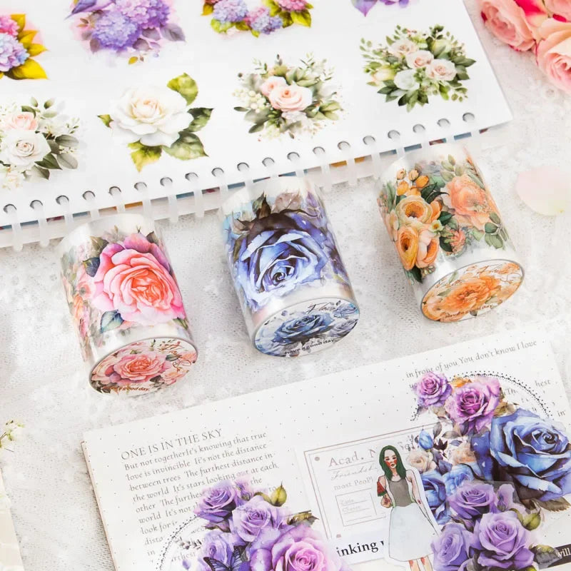 Flower Garden Washi Tape Set for Junk Journals