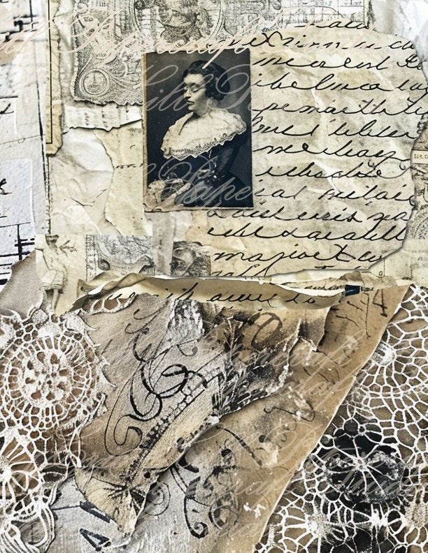 Paperintables (TM) Gorgeous Steampunk - Inspired Background and Collage Ephemera Prints