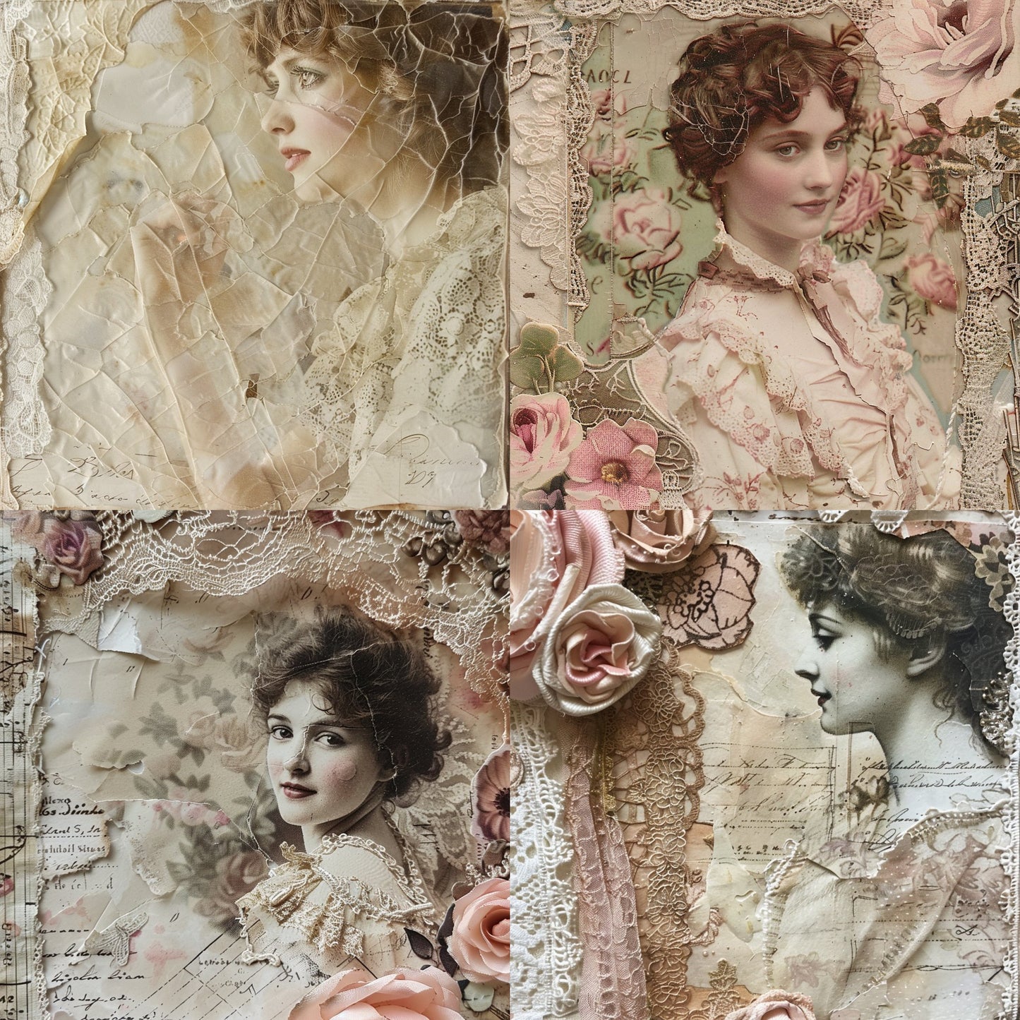 Paperintables (TM) Victorian Romance in Lace Pink and Music