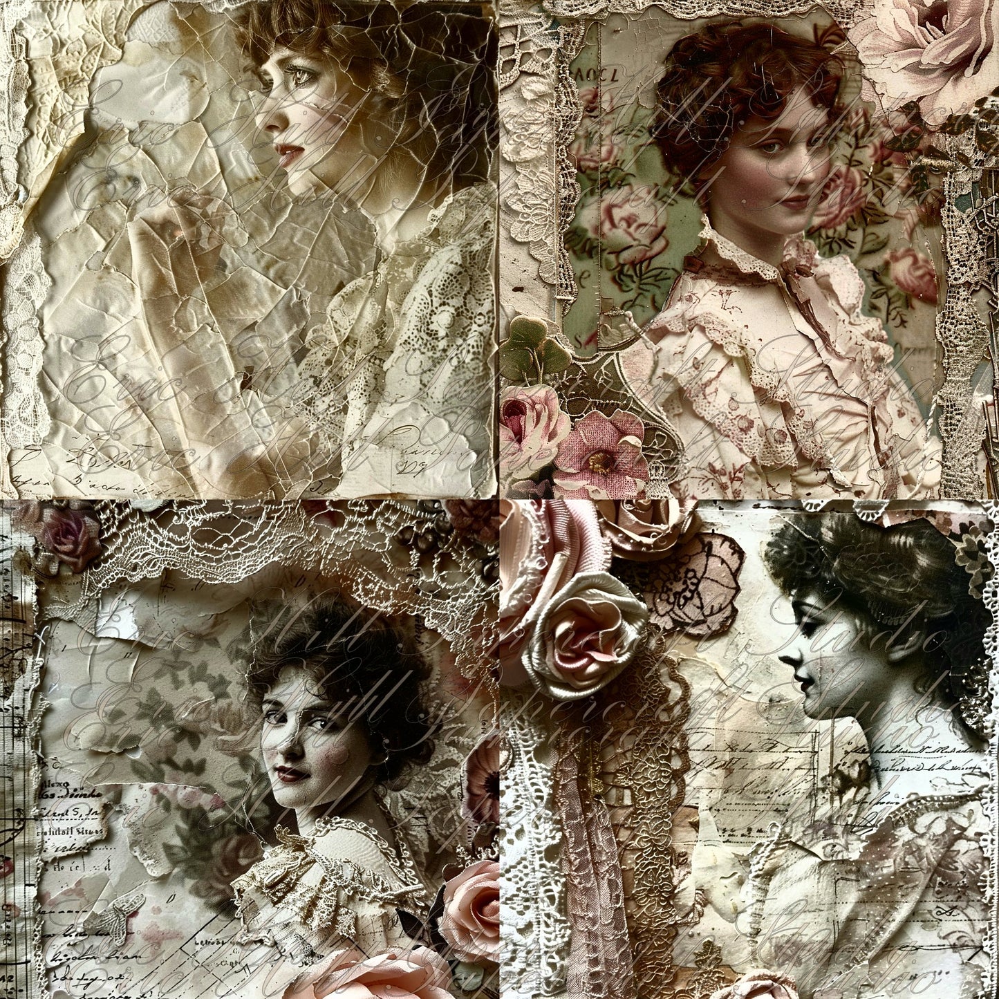 Paperintables (TM) Victorian Romance in Lace Pink and Music