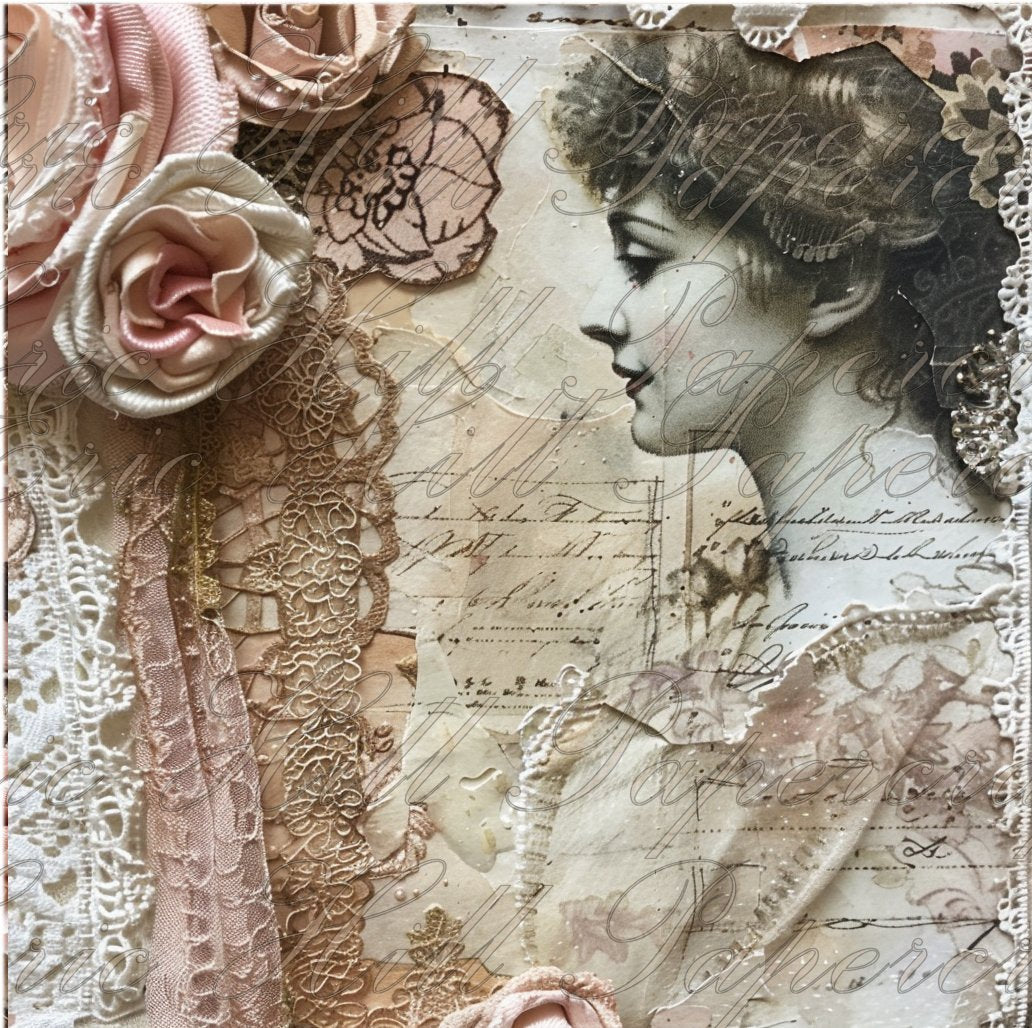 Paperintables (TM) Victorian Romance in Lace Pink and Music